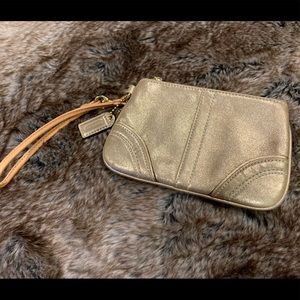 Authentic Coach Metallic Gold Wristlet💜